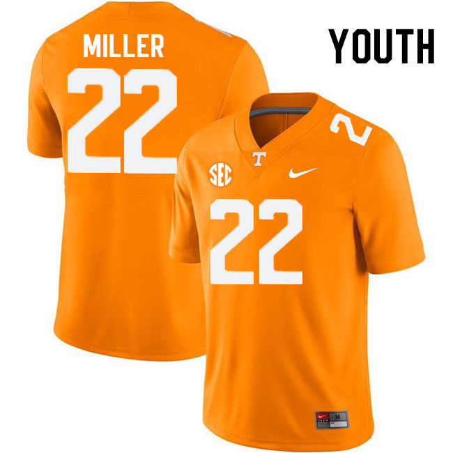 Youth #22 Cameron Miller Tennessee Volunteers College Football Jerseys Stitched Sale-Orange